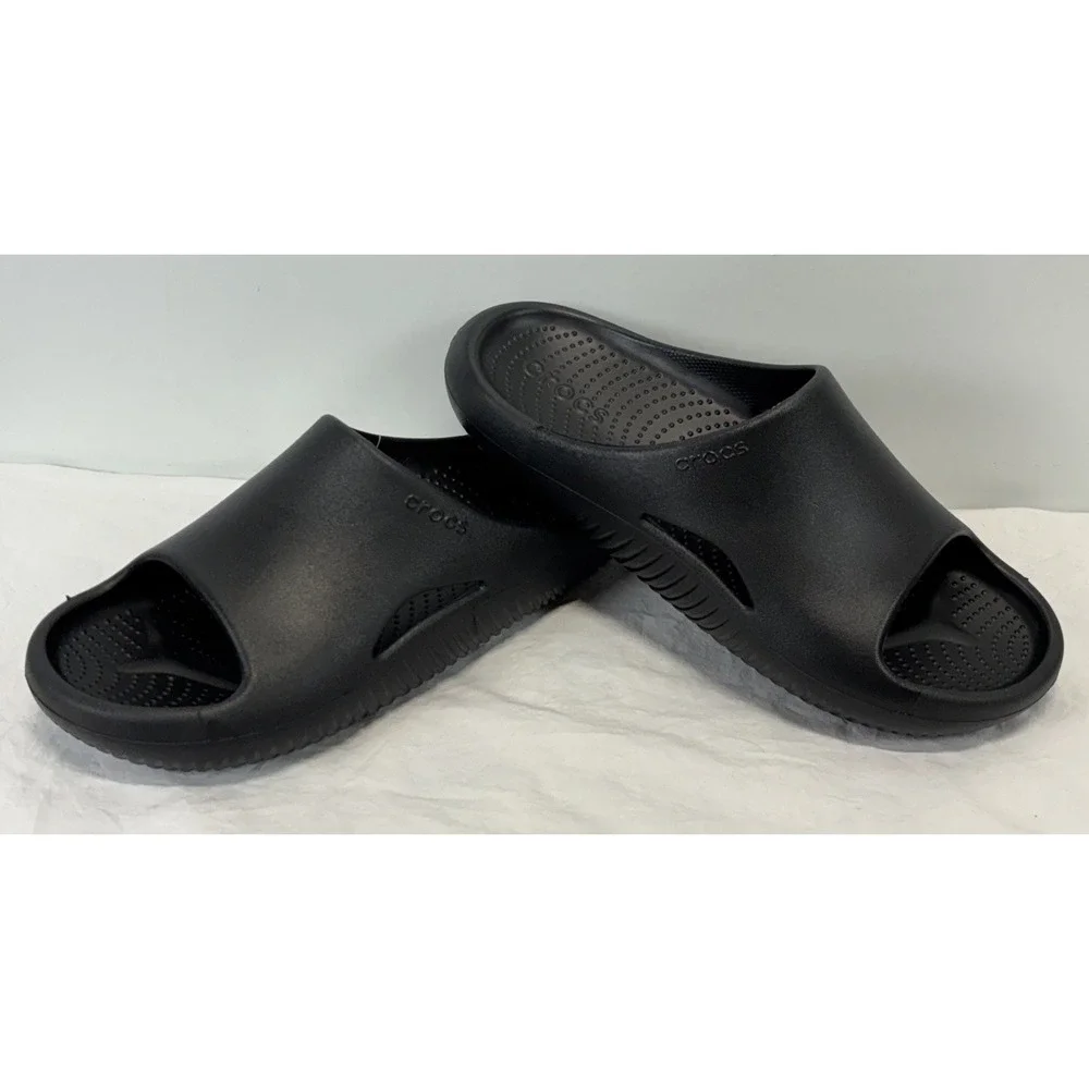 NEW! Crocs Mellow Recovery Slides Sandals Shoes Men's 12 Black Comfort